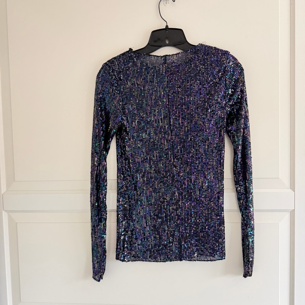 New! Free People Intimately Gold Rush Sequin Long Sleeve Top Size XS 41635 - Picture 6 of 12